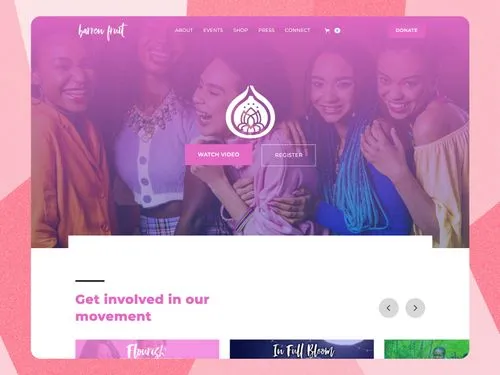 Barren Fruit website hero section