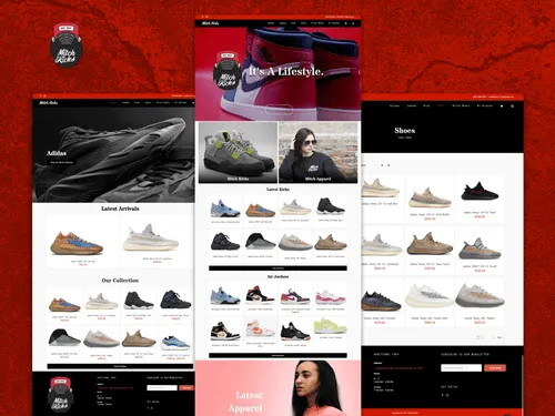Mitch Kicks website mockup