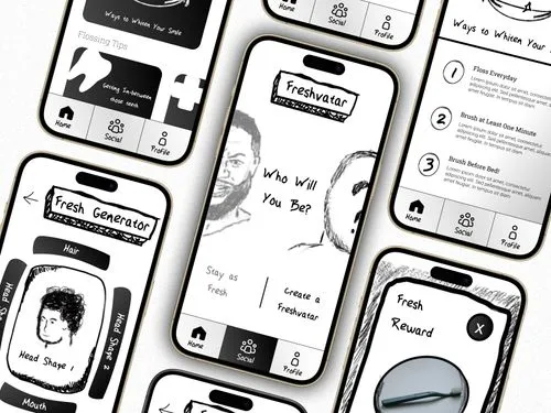 Pearly Whites app screens