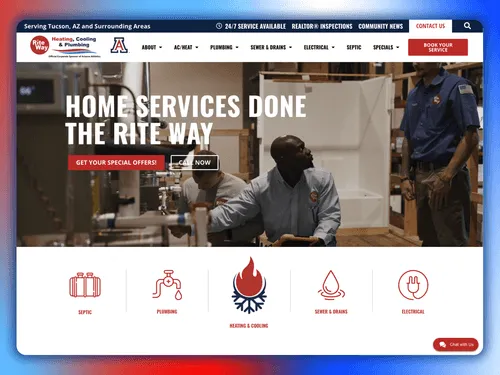 Rite Way website hero section