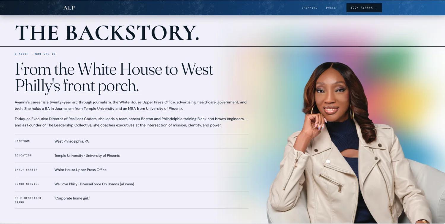 Backstory section