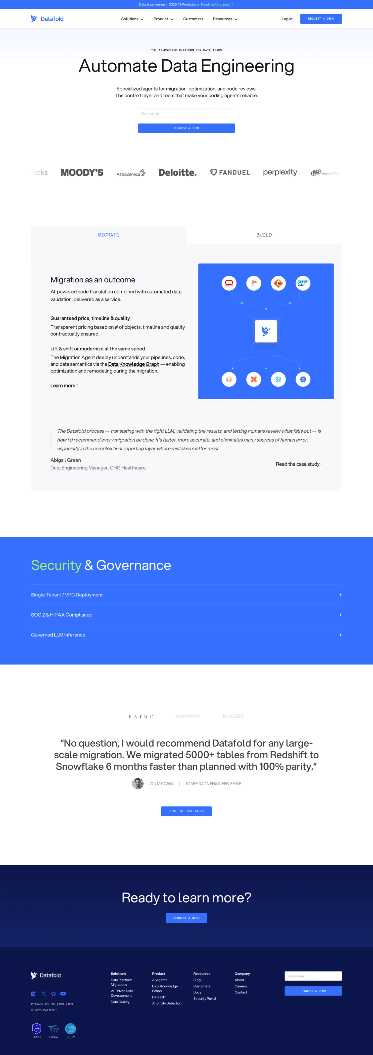 Datafold homepage