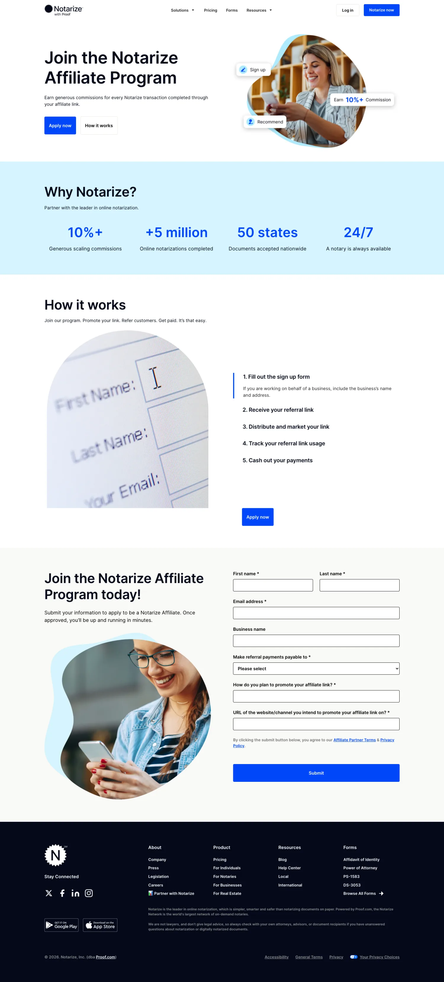 Notarize partner page