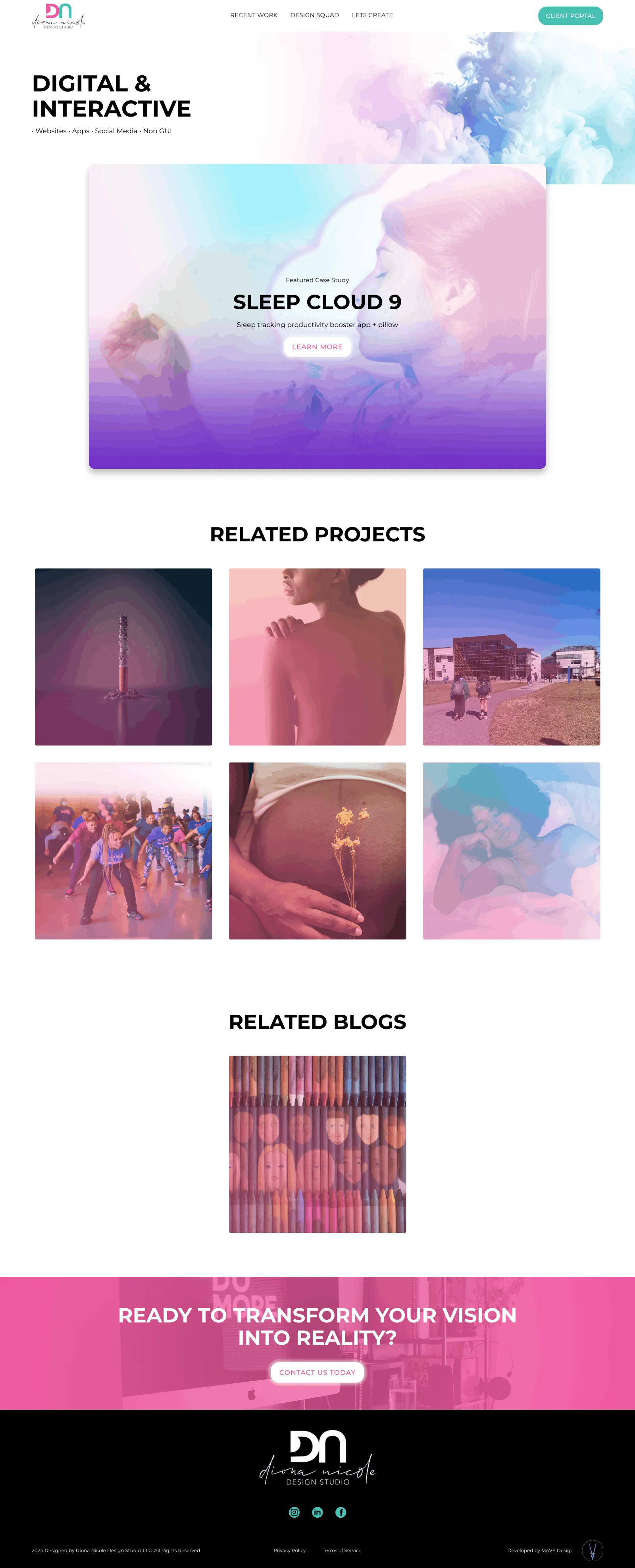 Diona Nicole Design Studio Service Page