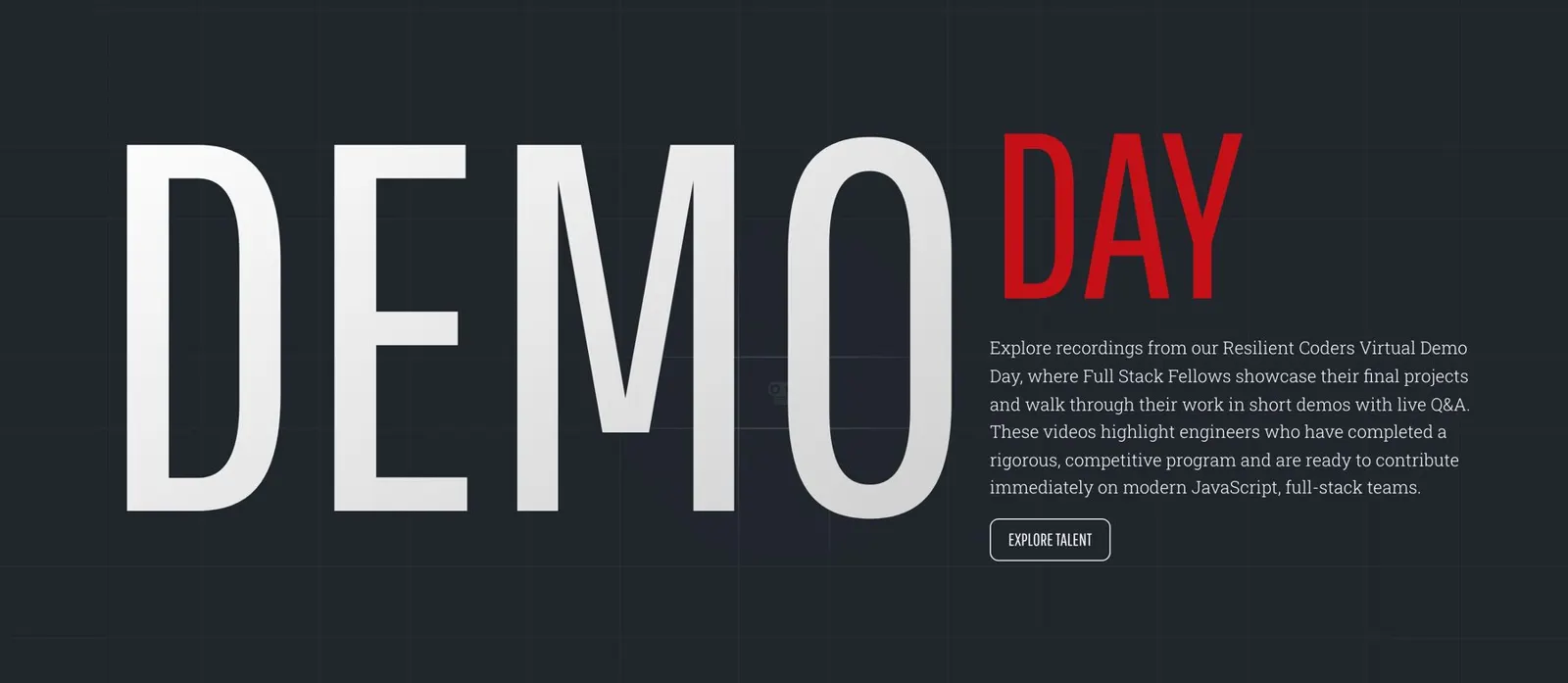 The Demo Day page title lockup
